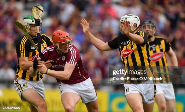 Galway , Ireland - 27 May 2018; Conor Whelan of Galway is fouled by Paddy Deegan of Kilkenny for a penalty, from which Joe Canning scored a goal,...