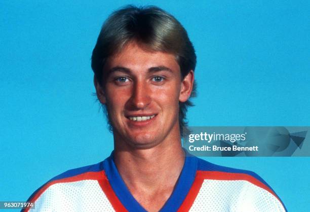 Wayne Gretzky of the Edmonton Oilers poses for a portrait circa 1984 in Edmonton, Alberta, Canada.