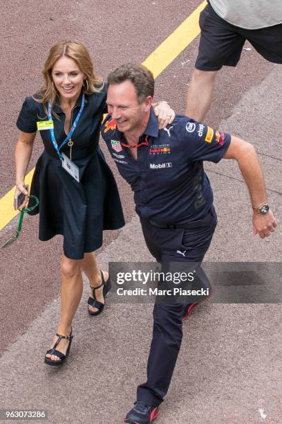 Geri Horner and Christian Horner are seen during the Monaco Formula One Grand Prix at Circuit de Monaco on May 27, 2018 in Monte-Carlo, Monaco.