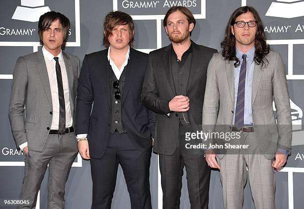 Kings of Leon arrives at the 52nd Annual GRAMMY Awards held at Staples Center on January 31, 2010 in Los Angeles, California.