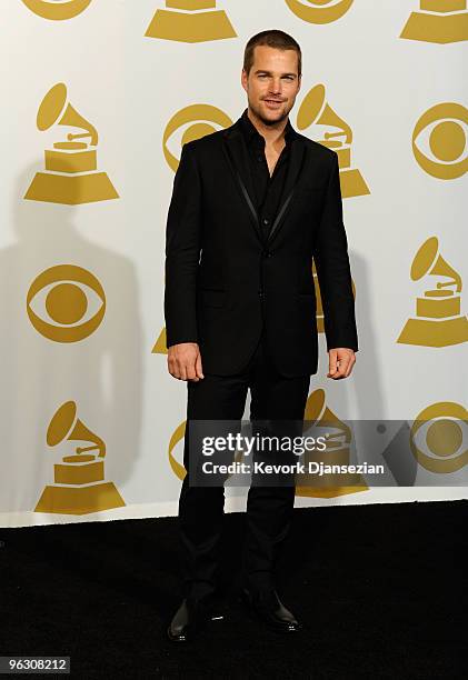 Actor Chris O'Donnell poses in the press room during the 52nd Annual GRAMMY Awards held at Staples Center on January 31, 2010 in Los Angeles,...