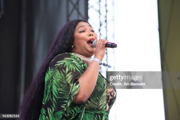 Lizzo performs live on stage at Gorge Amphitheatre on May 26, 2018 in George, Washington.