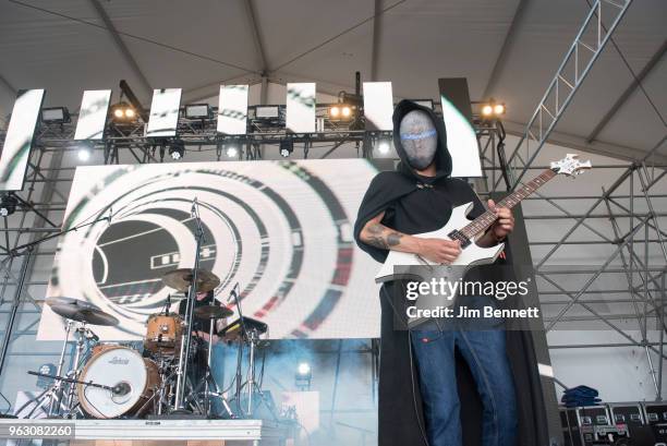 Drummer The Weaver and guitarist The Seer of Magic Sword perform live on stage at Gorge Amphitheatre on May 26, 2018 in George, Washington.