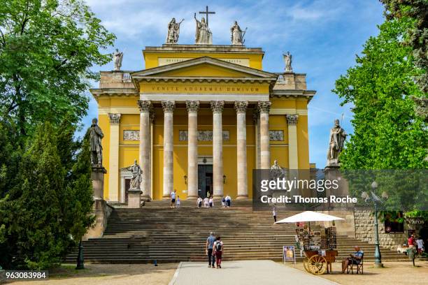 the cathedral basilica of st. john the apostle in eger - jager foto e immagini stock