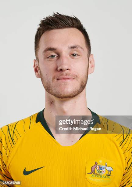 Aleksandar Susnjar of Australia poses during the Australia 'Socceroos' Kit Launch on March 24, 2018 in Oslo, Norway.