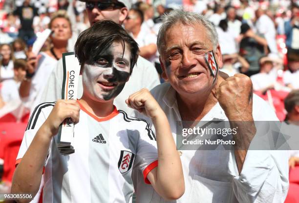 Fulham Fans during the Championship Play-Off Final match between Fulham and Aston Villa at Wembley, London, England on 26 May 2018.