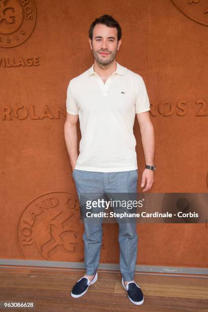 Yaniss Lespert attends the 2018 French Open - Day One at Roland Garros on May 27, 2018 in Paris, France.