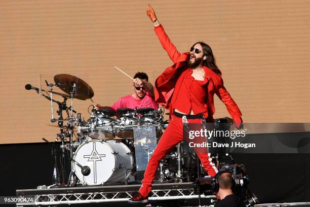 Shannon Leto and Jared Leto of Thirty Seconds to Mars perform during day 2 of BBC Radio 1's Biggest Weekend 2018 held at Singleton Park on May 27,...