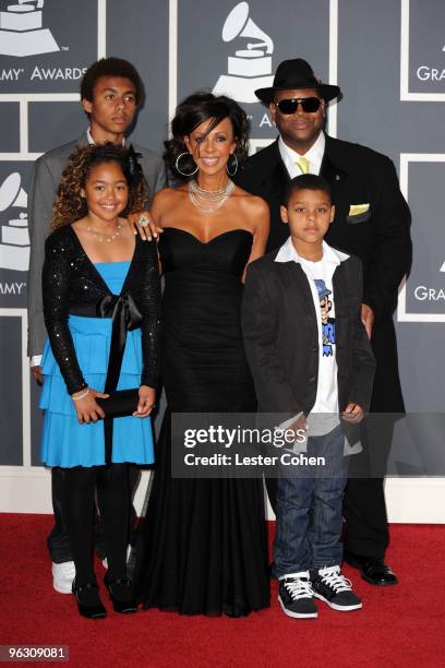 Producer Jimmy Jam and family arrive at the 52nd Annual GRAMMY Awards held at Staples Center on January 31, 2010 in Los Angeles, California.