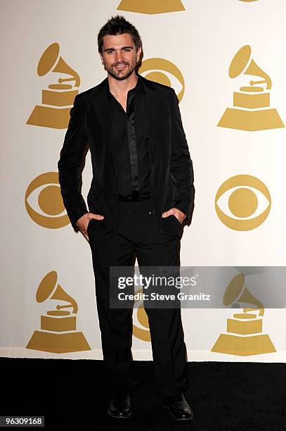 Juanes poses in the press room at the 52nd Annual GRAMMY Awards held at Staples Center on January 31, 2010 in Los Angeles, California.