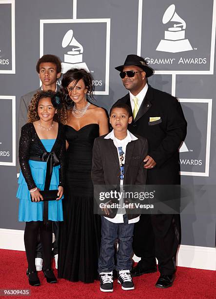 Producer Jimmy Jam and family arrive at the 52nd Annual GRAMMY Awards held at Staples Center on January 31, 2010 in Los Angeles, California.