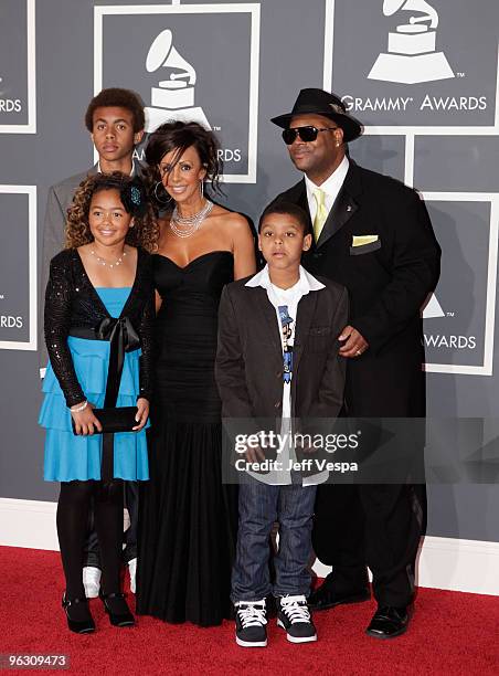 Producer Jimmy Jam and family arrive at the 52nd Annual GRAMMY Awards held at Staples Center on January 31, 2010 in Los Angeles, California.