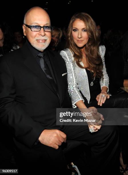 Rene Angeli and Celine Dion ttends the 52nd Annual GRAMMY Awards held at Staples Center on January 31, 2010 in Los Angeles, California.