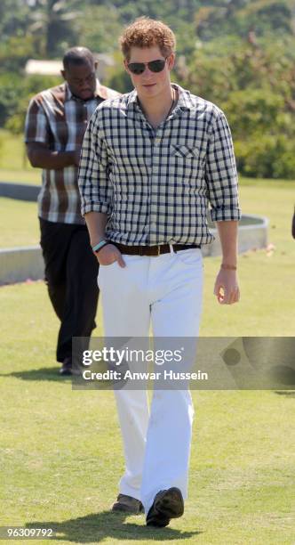 Prince Harry attends the inaugural Sentebale Polo Cup on January 31, 2010 in Apes Hill, Barbados. The Sentebale Polo Cup is to help raise funds to...