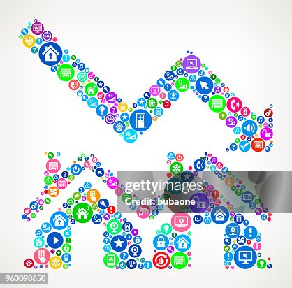 Real Estate Market Decrease Home Automation Technology Icon Pattern Real Estate Market Decrease Home Automation Technology Icon Pattern