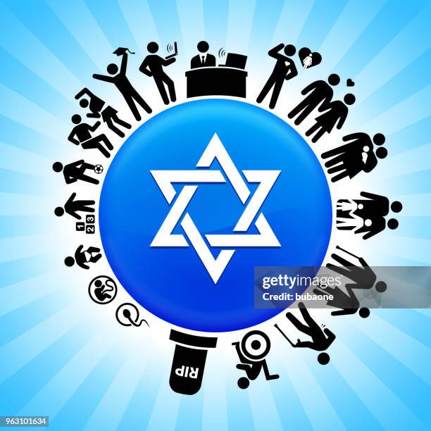 ilustrações de stock, clip art, desenhos animados e ícones de star of david lifecycle stages of life background - ciclo de vida