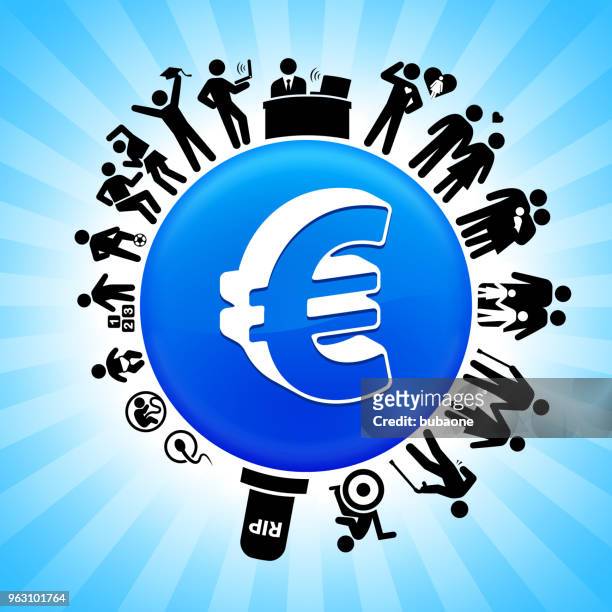 euro zeichen lifecycle phasen des lebens hintergrund - stock exchange stock-grafiken, -clipart, -cartoons und -symbole