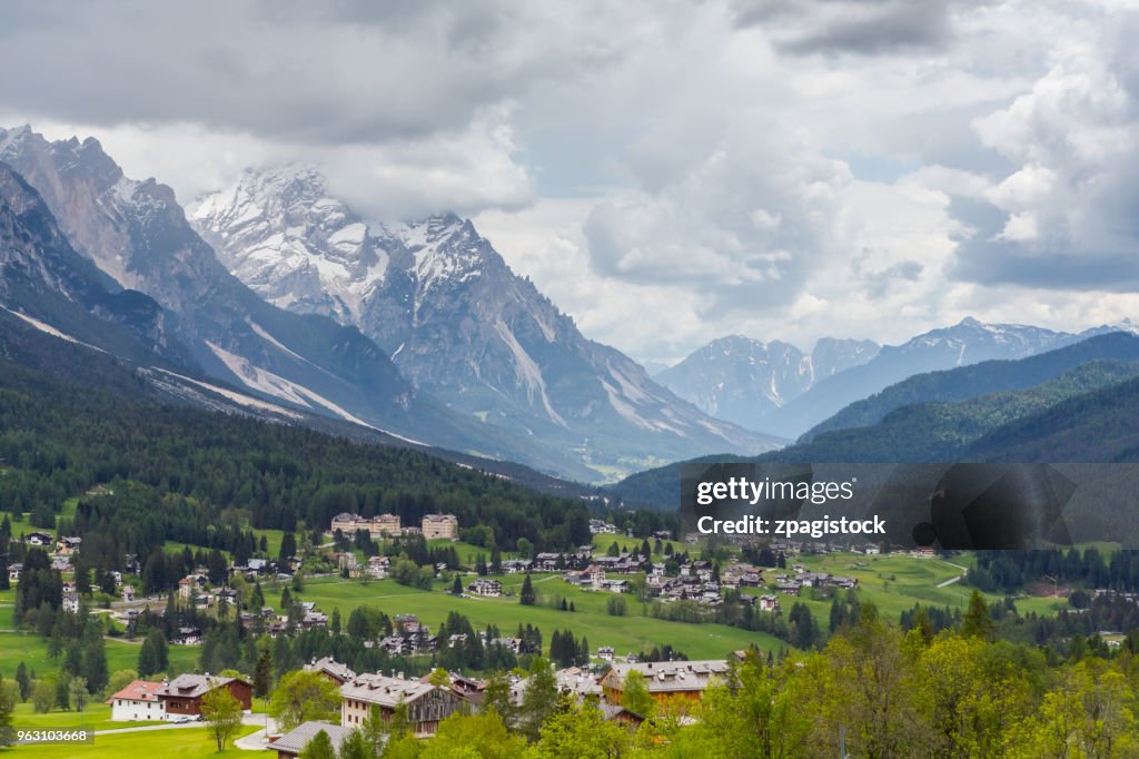 Cortina d'Ampezzo in the Dolomites, Veneto, Italy