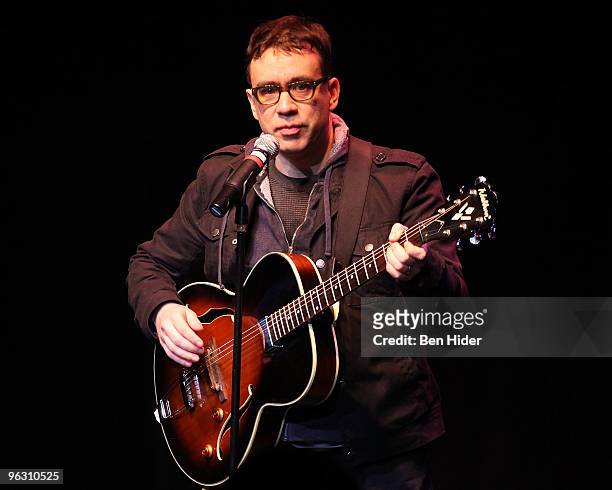 Comedian Fred Armisen performs at the Beyond Funderdome Comedy Blowout at the 3LD Art & Technology Center on January 31, 2010 in New York City.