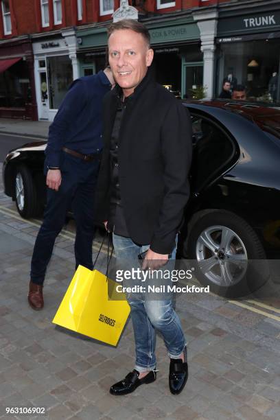 Antony Cotton seen arriving at Kylie Minogue's 50th Birthday Party at the Chiltern Firehouse on May 27, 2018 in London, England.