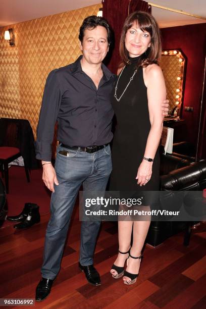 Laurent Gerra and Lawyer Sylvie Noachovitch attend "Sans Moderation" Laurent Gerra show at Casino de Paris on May 26, 2018 in Paris, France.