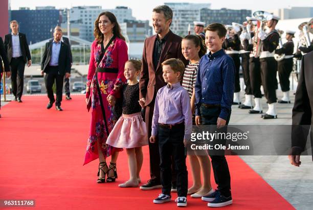 Crown Prince Frederik of Denmark and Crown Princess Mary together with their four children - Princess Josephine,, Prince Vincent, Princess Isabella,...