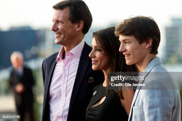 Prince Joachim of Denmark and his wife Princess Marie together with their son Prince Felix, during arrival to the live broadcast of the TV show 'All...