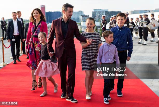 Crown Prince Frederik of Denmark and Crown Princess Mary together with their four children - Princess Josephine, Princess Isabella, Prince Vincent,...