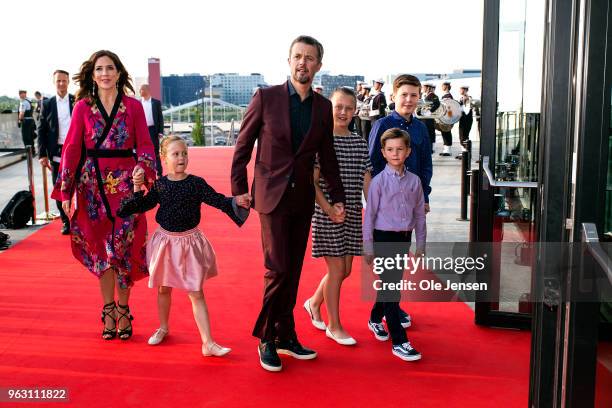 Crown Prince Frederik of Denmark and Crown Princess Mary together with their four children - Princess Josephine, Princess Isabella, Prince Vincent,...