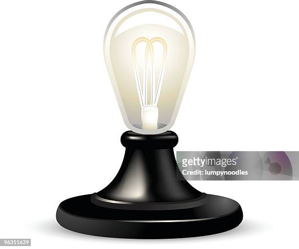 vintage light bulb - edison light bulb stock illustrations