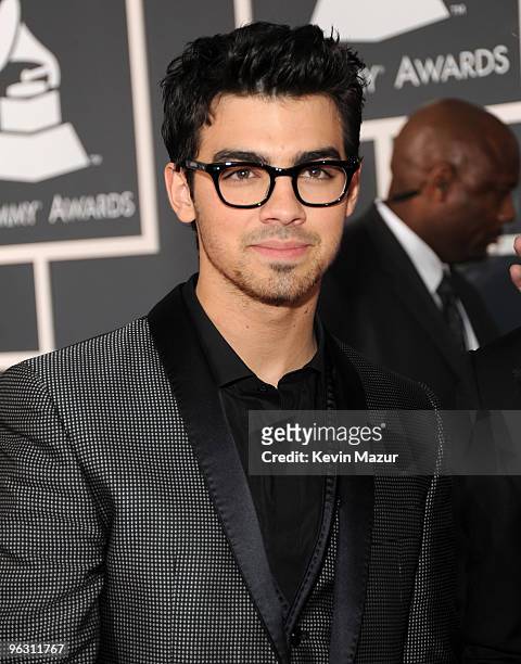 Joe Jonas arrives at the 52nd Annual GRAMMY Awards held at Staples Center on January 31, 2010 in Los Angeles, California.