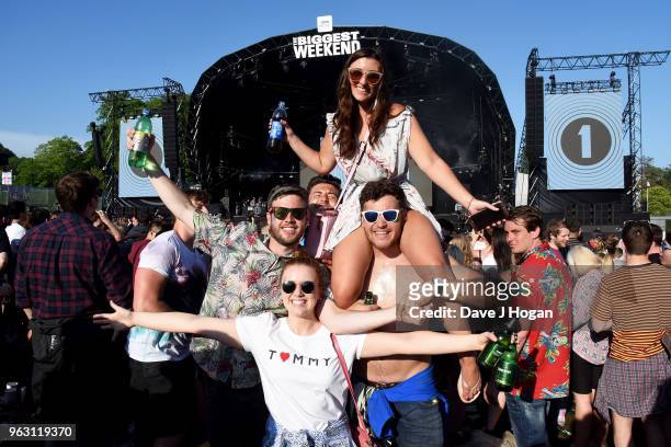 General view of the crowd during day 2 of BBC Radio 1's Biggest Weekend 2018 held at Singleton Park on May 27, 2018 in Swansea, Wales.