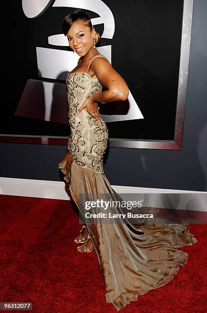 Singer Ashanti arrives at the 52nd Annual GRAMMY Awards held at Staples Center on January 31, 2010 in Los Angeles, California.