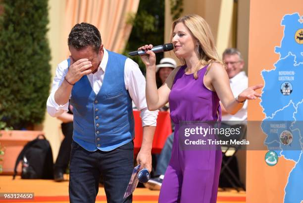 Stefanie Hertel and Stefan Mross during the 1st show of the season of the TV show 'Immer wieder sonntags' at Europa Park on May 27, 2018 in Rust,...
