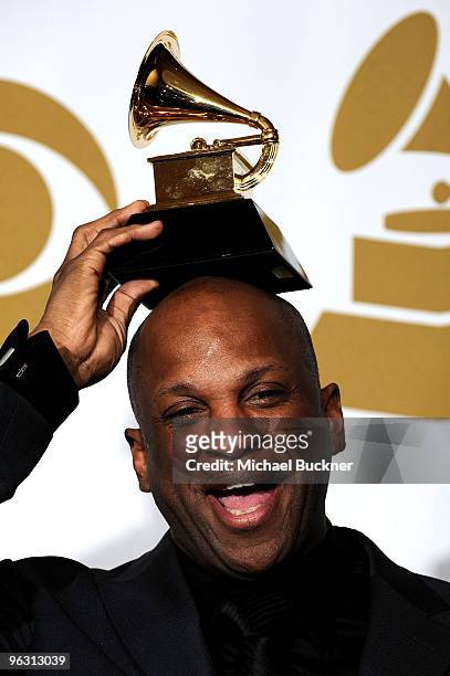 Donnie McClurkin poses in the press room at the 52nd Annual GRAMMY Awards held at Staples Center on January 31, 2010 in Los Angeles, California.