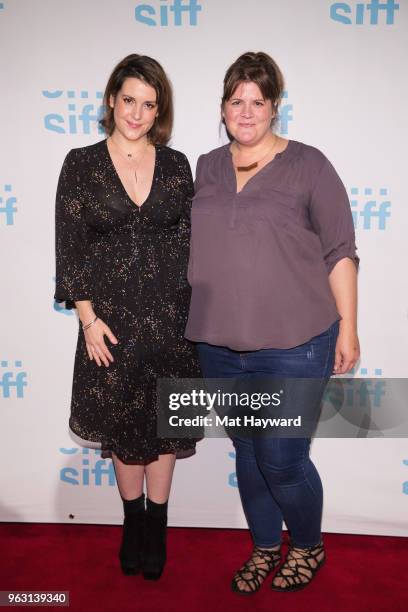 Actress Melanie Lynskey and Director Megan Griffiths arrive for a screening of the film "Sadie" during the Seattle International Film Festival at...