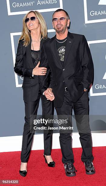 Musician Ringo Starr and wife Barbara Bach arrive at the 52nd Annual GRAMMY Awards held at Staples Center on January 31, 2010 in Los Angeles,...