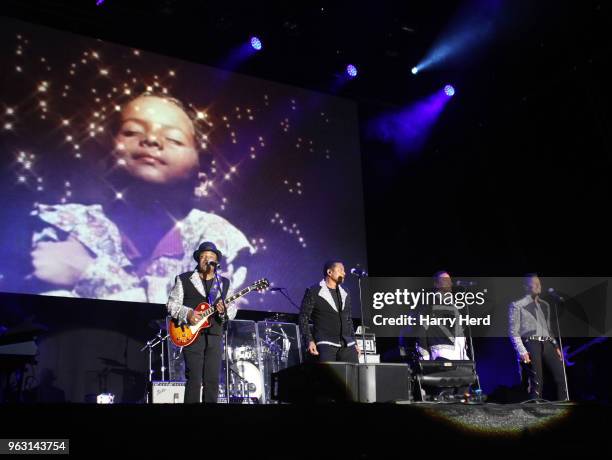 Tito Jackson, Jackie Jackson, Marlon Jackson and Jermaine Jackson of The Jacksons perform at Common People Festival on Southampton Common on May 27,...