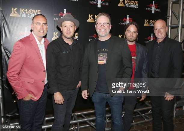 Robby Shaffer, Michael John Scheuchzer, Bart Millard, Nathan Cochran, and Barry Graul of the musical group MercyMe attend the 6th Annual KLOVE Fan...