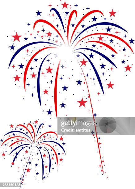 ilustrações de stock, clip art, desenhos animados e ícones de fourth of july fireworks - firework display