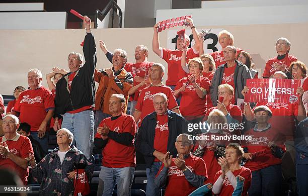 Rio Grande Valley Vipers fans cheer on their team during the NBA D-League game against the Los Angeles D-Fenders on January 31, 2010 at the Dodge...