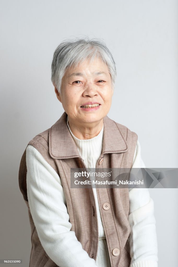 Japanese happy senior portrait