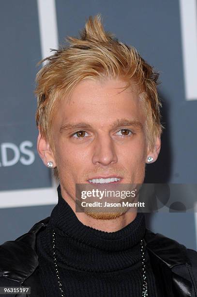 Singer Aaron Carter arrives at the 52nd Annual GRAMMY Awards held at Staples Center on January 31, 2010 in Los Angeles, California.