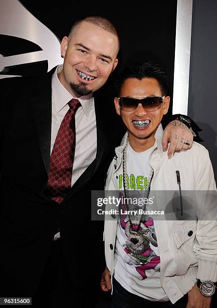 Rapper Paul Wall and jeweler Johnny Dang arrive at the 52nd Annual GRAMMY Awards held at Staples Center on January 31, 2010 in Los Angeles,...