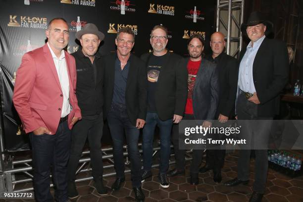 Robby Shaffer, Michael John Scheuchzer, of MercyMe, actor Dennis Quaid, Bart Millard, Nathan Cochran, Barry Graul, of MercyMe and artist Trace Adkins...