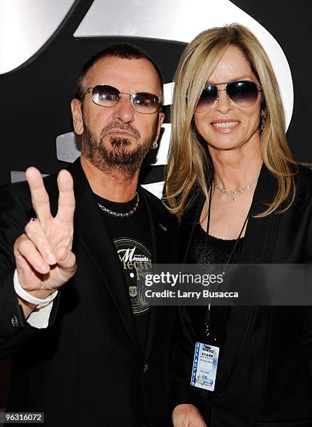 Musician Ringo Starr and Barbara Bach arrives at the 52nd Annual GRAMMY Awards held at Staples Center on January 31, 2010 in Los Angeles, California.