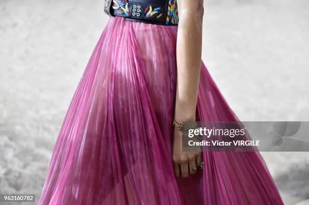 Model walks the runway during the Christian Dior Couture S/S19 Cruise Collection on May 25, 2018 in Chantilly, France.