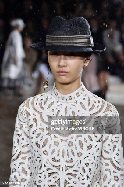 Model walks the runway during the Christian Dior Couture S/S19 Cruise Collection on May 25, 2018 in Chantilly, France.