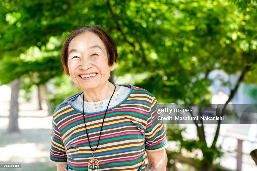 Japanese happy senior portrait