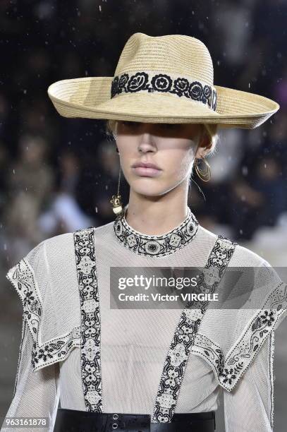 Model walks the runway during the Christian Dior Couture S/S19 Cruise Collection on May 25, 2018 in Chantilly, France.